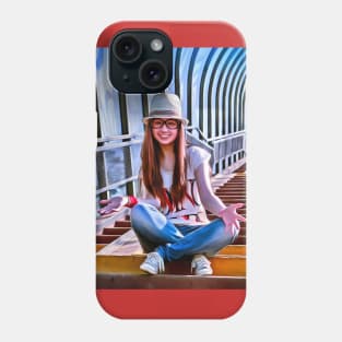 Girl in a hat Phone Case