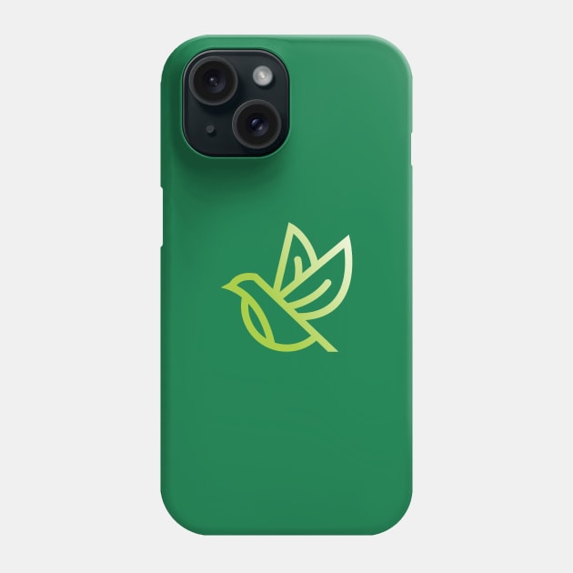 simple green bird leaf design Phone Case by Aksa Inov