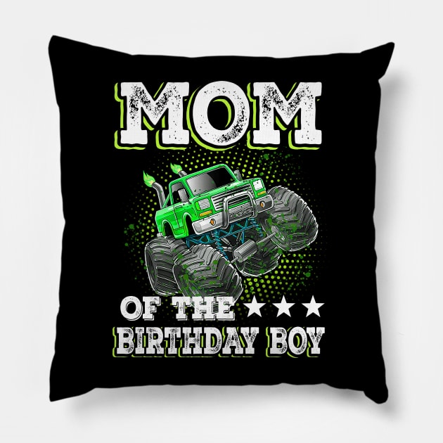 Mom of the Birthday Boy Monster Truck Birthday Pillow by Tn Ole