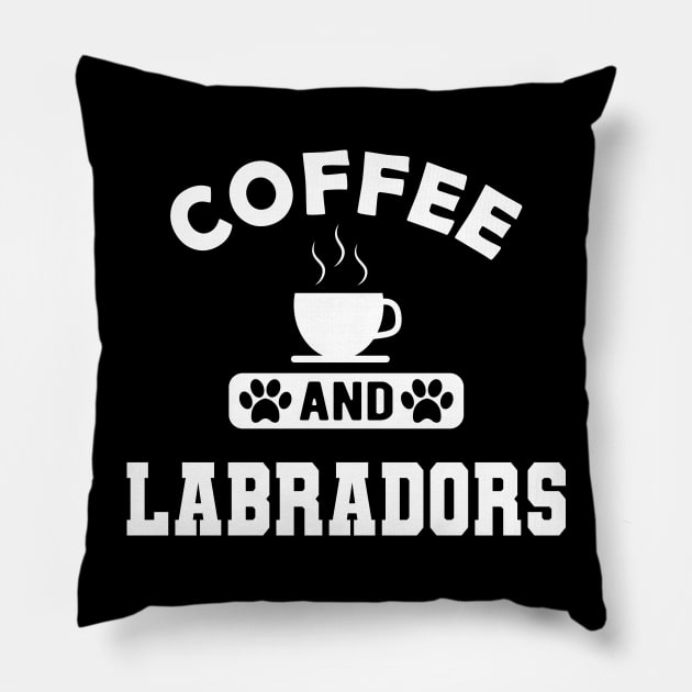 Labrador Dog - Coffee and labradors Pillow by KC Happy Shop