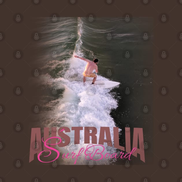 Australia surf board by TeeText