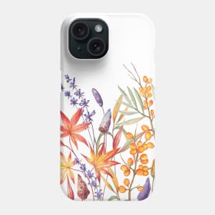 Autumn leaves and berries Phone Case