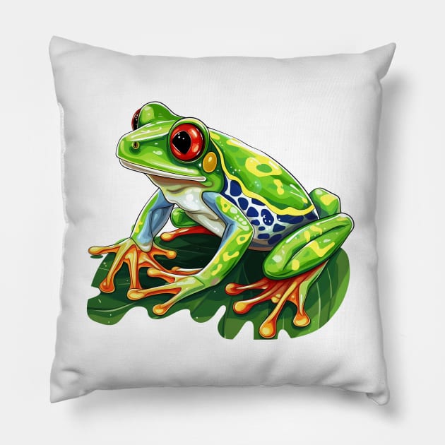 Red Eyed Tree Frog Pillow by zooleisurelife