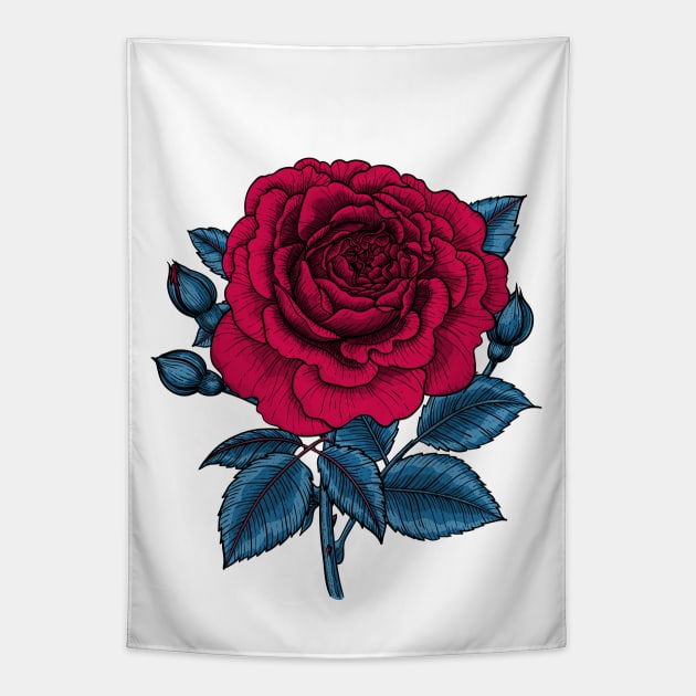 Red rose 2 Tapestry by katerinamk