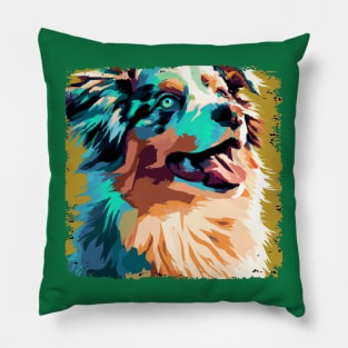 Miniature American Shepherd Pop Art - Dog Lover Gifts Pillow