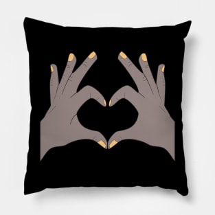 Hands Making Heart Shape Love Sign Language Valentine's Day Pillow