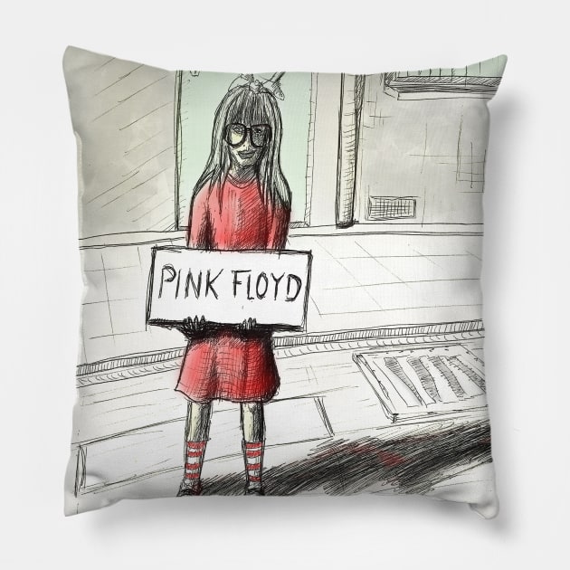 Pink Floyd - Tribute - Fan Art Pillow by Ambient Abstract