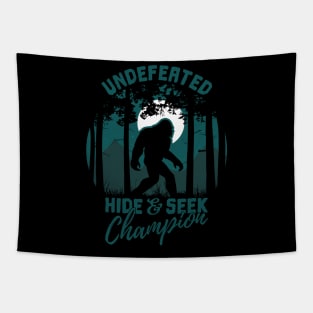 Bigfoot Undefeated Hide and Seek Champion Tapestry