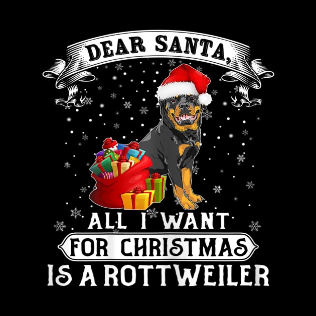 I Want For Christmas Is A Rottweiler Dog Santa Hat Xmas Men by Barnard