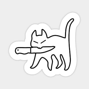 Cat with knife Magnet