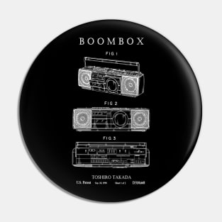 Boombox Ghettoblaster Patent Print 1987 Pin