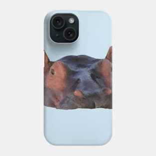 Low Poly Hippo with the Head Poking out of the Water Phone Case