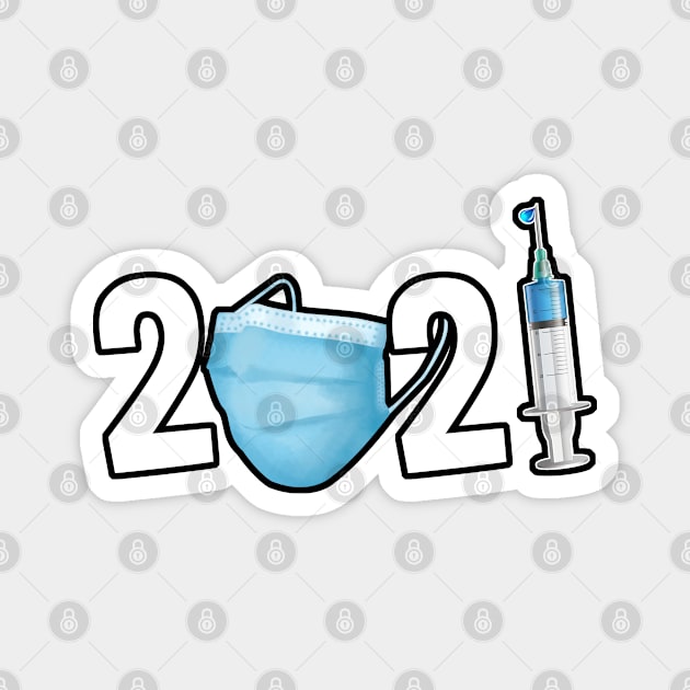 2021 Funny Mask and Vaccine Magnet by Trade Theory