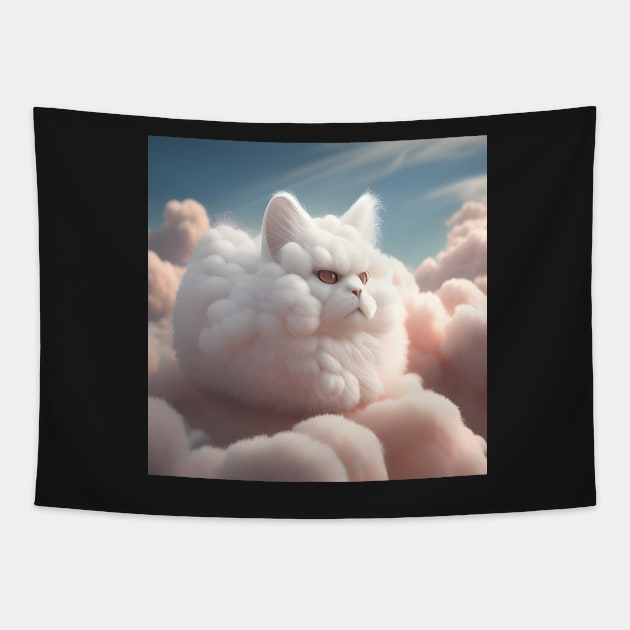 Giant Fluffy Cloud Kitten Tapestry by D3monic