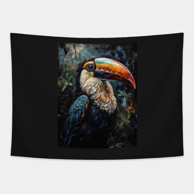 Tropical Beauty: Toucan Oil Painting Tapestry by simonrudd