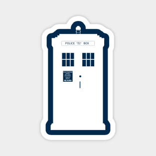 Simple White Tardis Silhouette Magnet