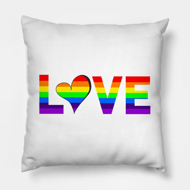 Rainbow Love with Big Heart For Cheerful Loving Gift Pillow by tnts