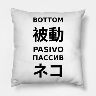 "Bottom" In Different Languages Pillow