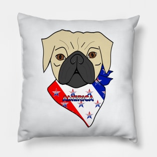 Fourth Of July Pug Pillow