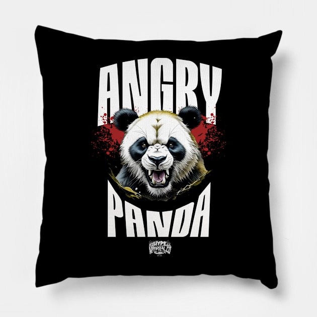 Angry Panda Pillow by Hype Appareal Co.