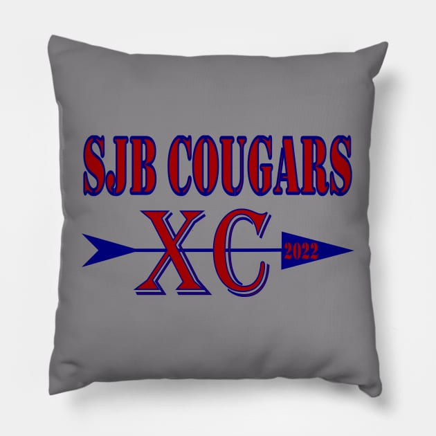 SJB Cougars XC 2022 Pillow by Woodys Designs