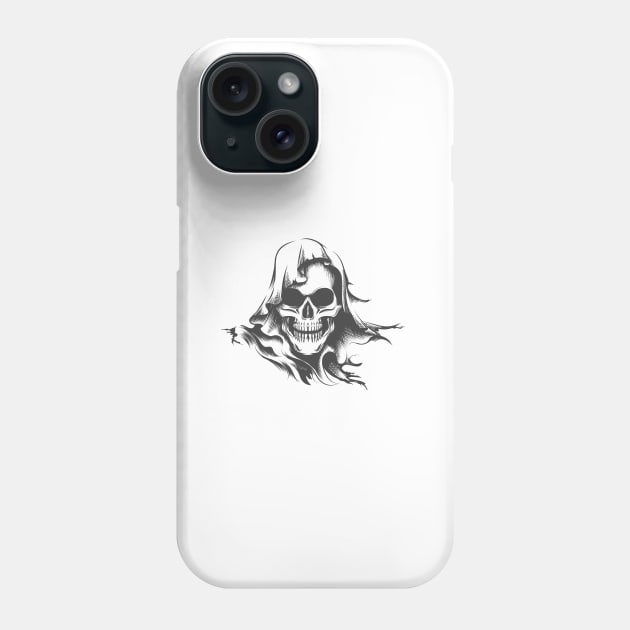 Skull in a Hood Phone Case by devaleta