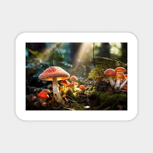 Mushroom Forest Nature Serene Tranquil Magnet