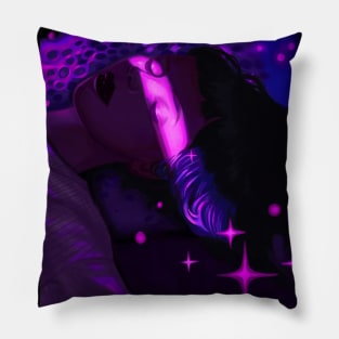 Divine Feminine Neon Dreamy Portrait Pillow