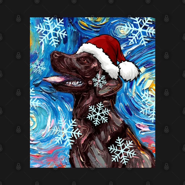 Chocolate Labrador Santa by sagittariusgallery