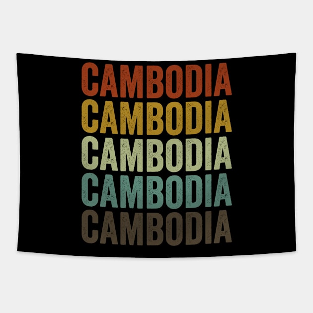 Cambodia Retro Vintage Tapestry by Alex21