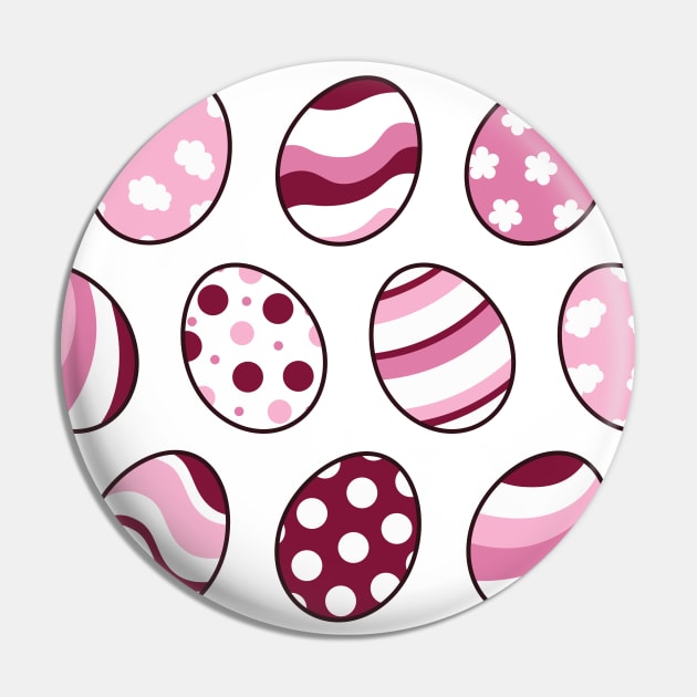 Egg Pattern | Pink | Stripes Clouds Flowers Dots | White Pin by Wintre2