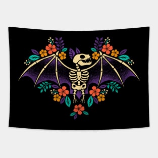 Flowered bat skeleton Tapestry