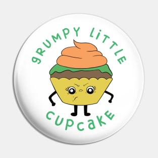 Grumpy Little Cupcake - Cute Kawaii Cupcake Design - Yellow Version Pin