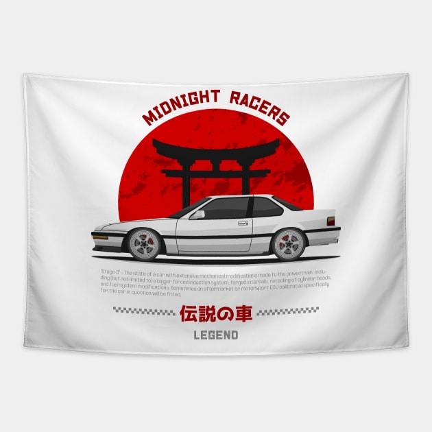 Tuner White Prelude MK3 JDM Tapestry by GoldenTuners