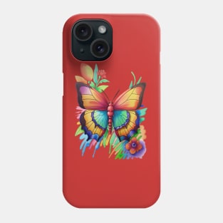 butterfly and flowers Phone Case