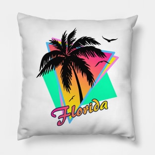 Florida Cool 80s Sunset Pillow