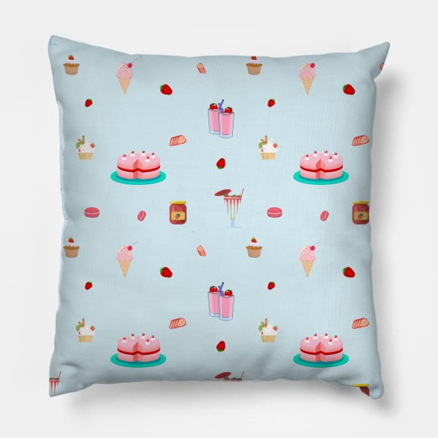 Strawberry Fields Forever Pillow by Slap Cat Designs