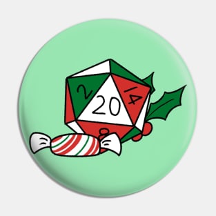 Christmas d20 Pin