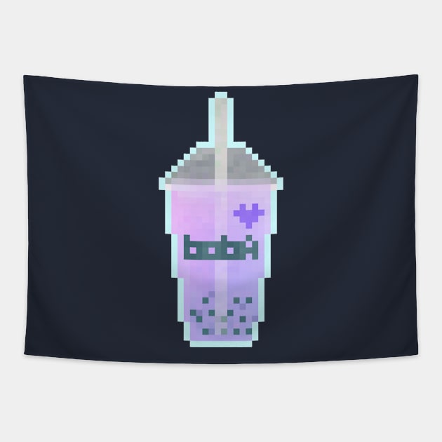 Pixel Boba - Berry Mint Tapestry by dbnibbles