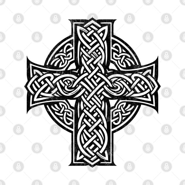 Traditional Celtic Cross - Vintage Faded Design by feck!