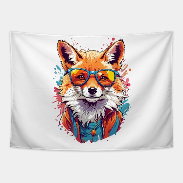 Cool Fox in Sunglasses Tapestry by NordicBadger