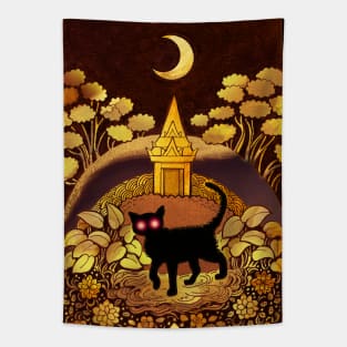 Black Cat Curse Tapestry