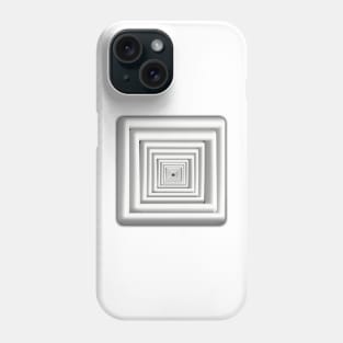 Concentric Square Tunnel, Monochrome, Black and White Phone Case