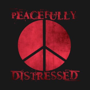 Peacefully Distressed v2 Red T-Shirt