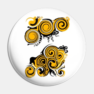 Golden black abstract Pin