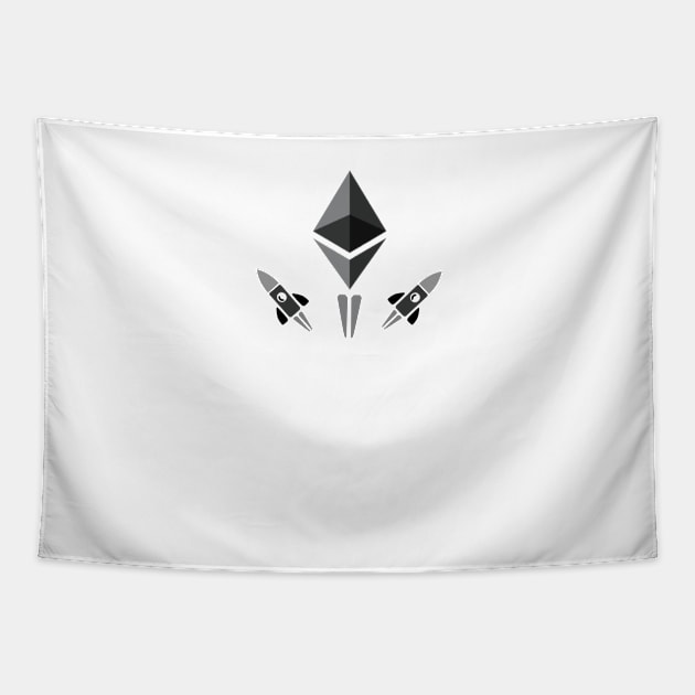 Ethereum To The Moon Crypto Currency Shirt Hodl your Ether Tapestry by ElkeD