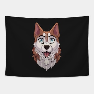 Shocked Surprised Expression Red Husky Dog Tapestry