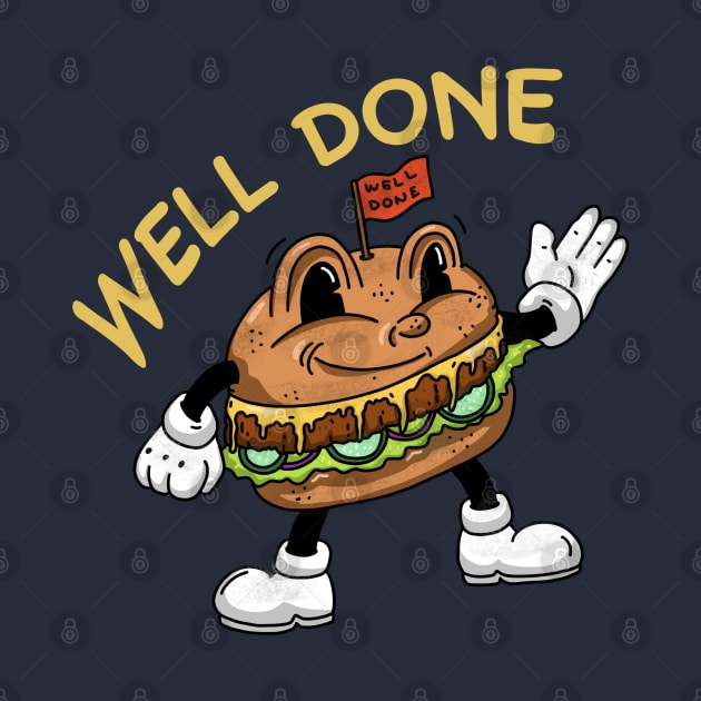 Vintage hamburger cartoon mascot by RiyanRizqi