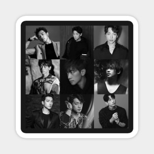 Rain Jeong ji hoon Collage black and white Magnet