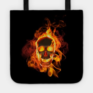 Flaming Skull Tote